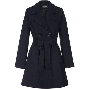 Spring Tie Belted Trench Coat  in Black