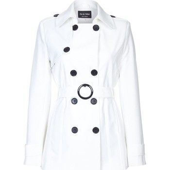 Spring Tie Belted Short Trench Coat  in White