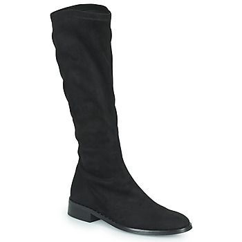 6160-MY-VELOUR-NOIR  women's High Boots in Black