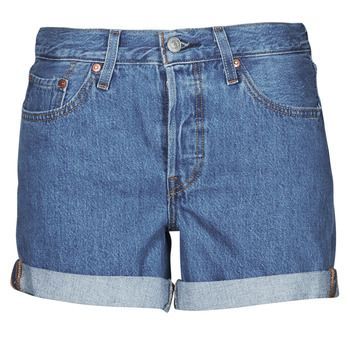 Levis  501 ROLLED SHORT  women's Shorts in Blue. Sizes available:US 28,US 27