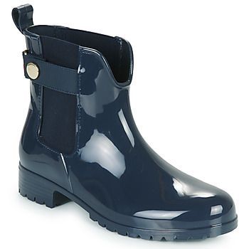 Ankle Rainboot With Metal Detail  women's Wellington Boots in Blue