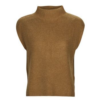 flat knittd top  women's Sweater in Brown
