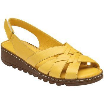Ceylan Womens Low Wedge Sandals  women's Derby Shoes & Brogues in Yellow