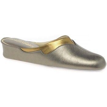 Messina Ladies Slipper  women's Clogs (Shoes) in Silver. Sizes available:2,3,4,5,6,7,8