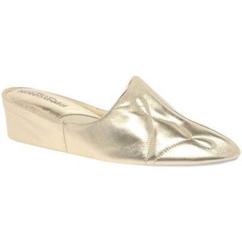 Dulcie Leather Ladies Slippers  women's Clogs (Shoes) in Gold. Sizes available:3,4,5,6,7