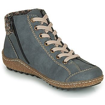 L7543-14  women's Mid Boots in Blue. Sizes available:3.5,4,5,6,6.5,7.5,8