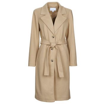 VIPOKO LONG BELT COAT  women's Coat in Beige