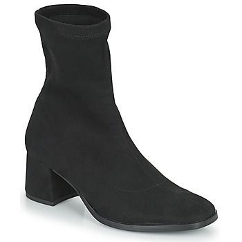5897-MY-STRECH-VELOUR-NOIR  women's Low Ankle Boots in Black