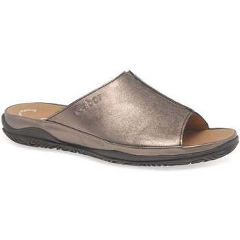 Idol Leather Wide Fit Casual Womens Mules  women's Mules / Casual Shoes in Silver. Sizes available:5.5