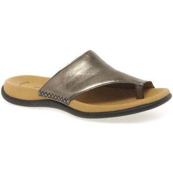 Lanzarote Toe Loop Womens Mules  women's Flip flops / Sandals (Shoes) in Silver. Sizes available:6.5,7