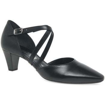 Callow Womens Modern Cross Strap Court Shoes  women's Court Shoes in Black. Sizes available:2.5,3,3.5,4,4.5,5,5.5,6,6.5,7,7.5,8,9