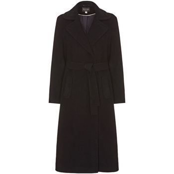 Black Womens Cashmere Wrap Belted Coat  women's Coat in Black