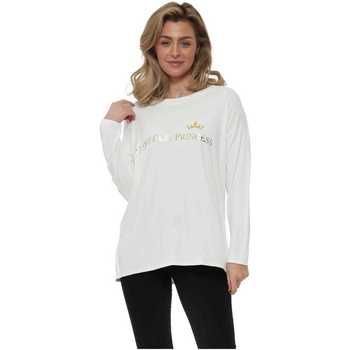 Daisy White Prosecco Princess Long Sleeve Top  in White