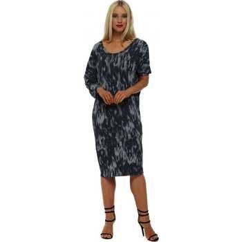Isabella Paris Grey Ikat Tunic Dress  women's Dress in Grey. Sizes available:EU S / M