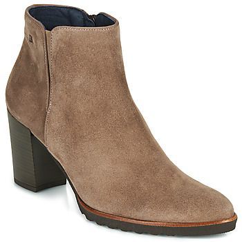 THAIS  women's Low Ankle Boots in Beige. Sizes available:7.5