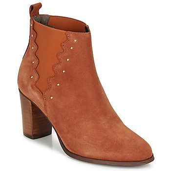 NORINE  women's Low Ankle Boots in Orange. Sizes available:5,6
