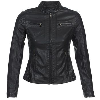 PUIR  women's Leather jacket in Black