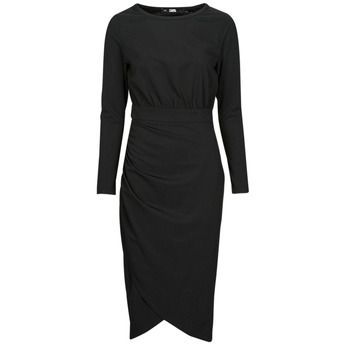 LONG SLEEVE JERSEY DRESS  women's Dress in Black