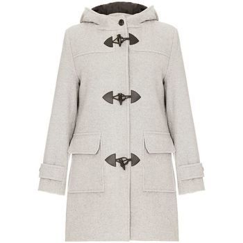 Wool Cashmere Winter Hooded Duffle Coat  in Grey