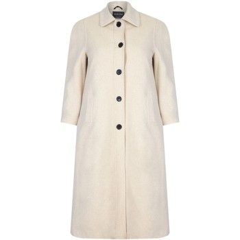Single Breasted Wool and Cashmere Blend Long Winter Coat  in Beige