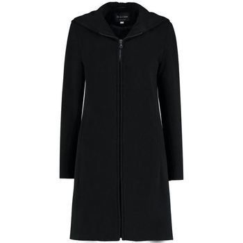 Cashmere Wool Hooded Winter Coat  in Black