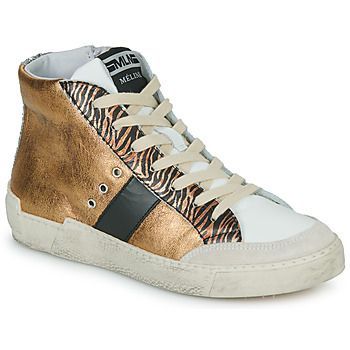 NKC1151  women's Shoes (High-top Trainers) in Gold