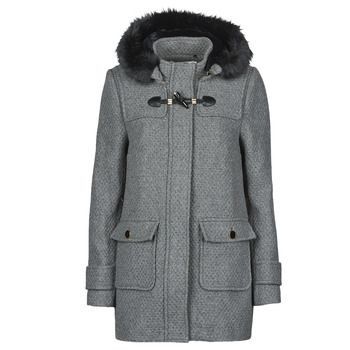 ABIBA  women's Coat in Grey. Sizes available:UK 6,UK 8,UK 10,UK 12,UK 14,UK 16