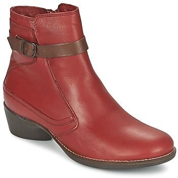 GENTLY  women's Low Ankle Boots in Red. Sizes available:3