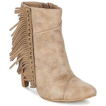 CECILIA  women's Low Ankle Boots in Beige. Sizes available:5,5.5,6.5
