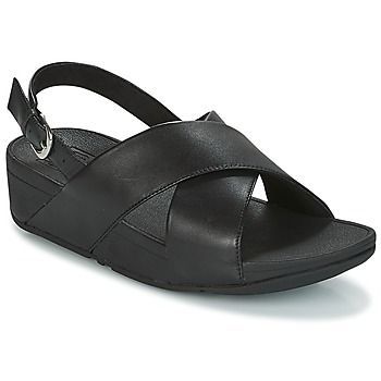 LULU CROSS BACK-STRAP SANDALS - LEATHER  women's Sandals in Black. Sizes available:4