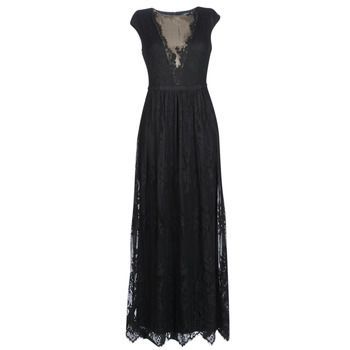 CAP SLEEVE LACE EVENING DRESS  women's Long Dress in Black. Sizes available:US 6,US 2