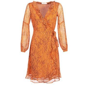 ANA  women's Long Dress in Orange. Sizes available:UK 8