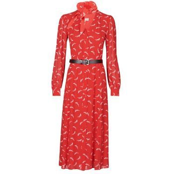 SIGNTRE LOGO SHRT DRS  women's Long Dress in Red. Sizes available:S,M,XS
