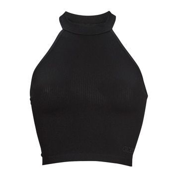 TORI W/LACE SEAMLESS  women's Vest top in Black