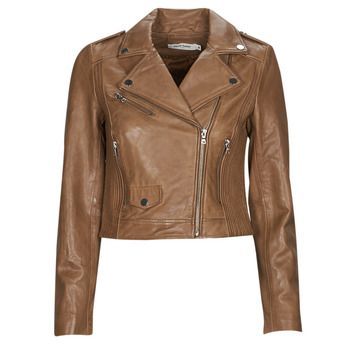 CHANA  women's Leather jacket in Brown