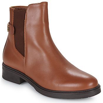 TH LEATHER FLAT BOOT  women's Mid Boots in Brown