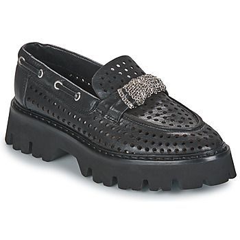 8152-999-ANFIBIO-NERO-NIKEL  women's Loafers / Casual Shoes in Black