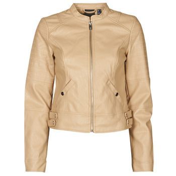 VMLOVE  women's Leather jacket in Beige. Sizes available:S,M,XS
