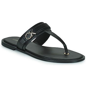 ALMOND FLAT TP SLIDE W/HDW  women's Flip flops / Sandals (Shoes) in Black