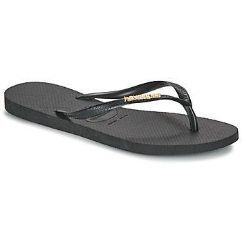 SLIM LOGO METALLIC  women's Flip flops / Sandals (Shoes) in Black