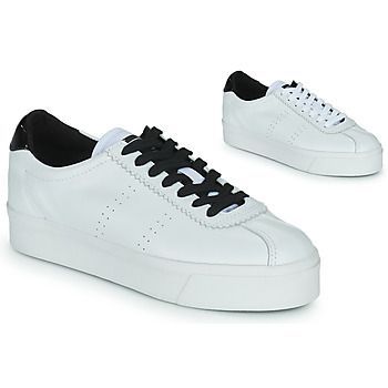 WHITE BLACK  women's Shoes (Trainers) in White