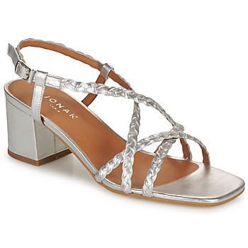 88-TBC-CUIR-METALLISE-ARGENT  women's Sandals in Silver