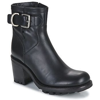 JUSTY 7 SMALL GERO BUCKLE  women's Low Ankle Boots in Black