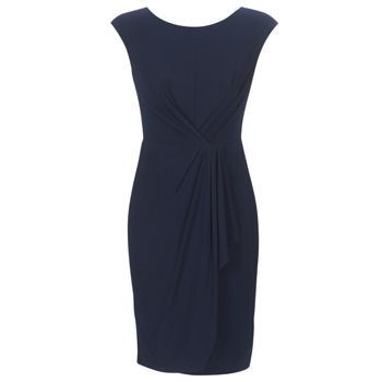 RUCHED CAP SLEEVE DRESS  women's Dress in Blue. Sizes available:US 2,US 0
