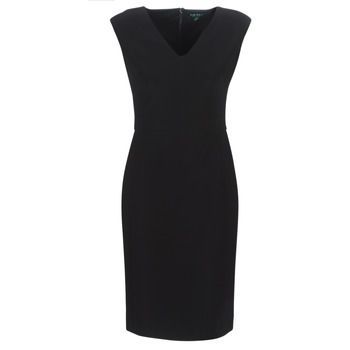 BLACK CAP SLEEVE DAY DRESS  women's Long Dress in Black. Sizes available:US 2,US 4