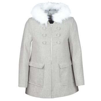 AZALI  women's Coat in Grey. Sizes available:UK 16