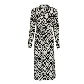 VIDACA SANA L/S MIDI CALF SHIRT DRESS/SU  women's Long Dress in Multicolour