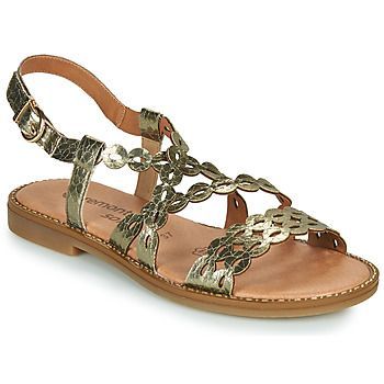 JULLIA  women's Sandals in Gold. Sizes available:3.5,4,5,6,6.5