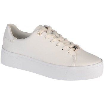 Flatform Lace UP  women's Shoes (Trainers) in White
