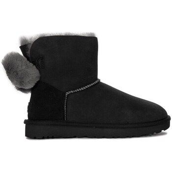 Min Bailey Fuzzy Bow  women's Snow boots in Black